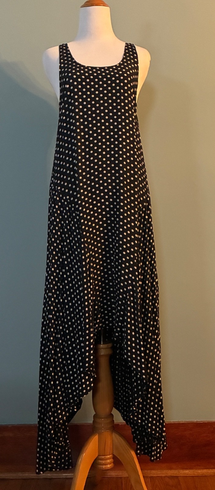 Vintage 80’s Norma Kamali Polkadot Racerback Sundress – S (Free Shipping)