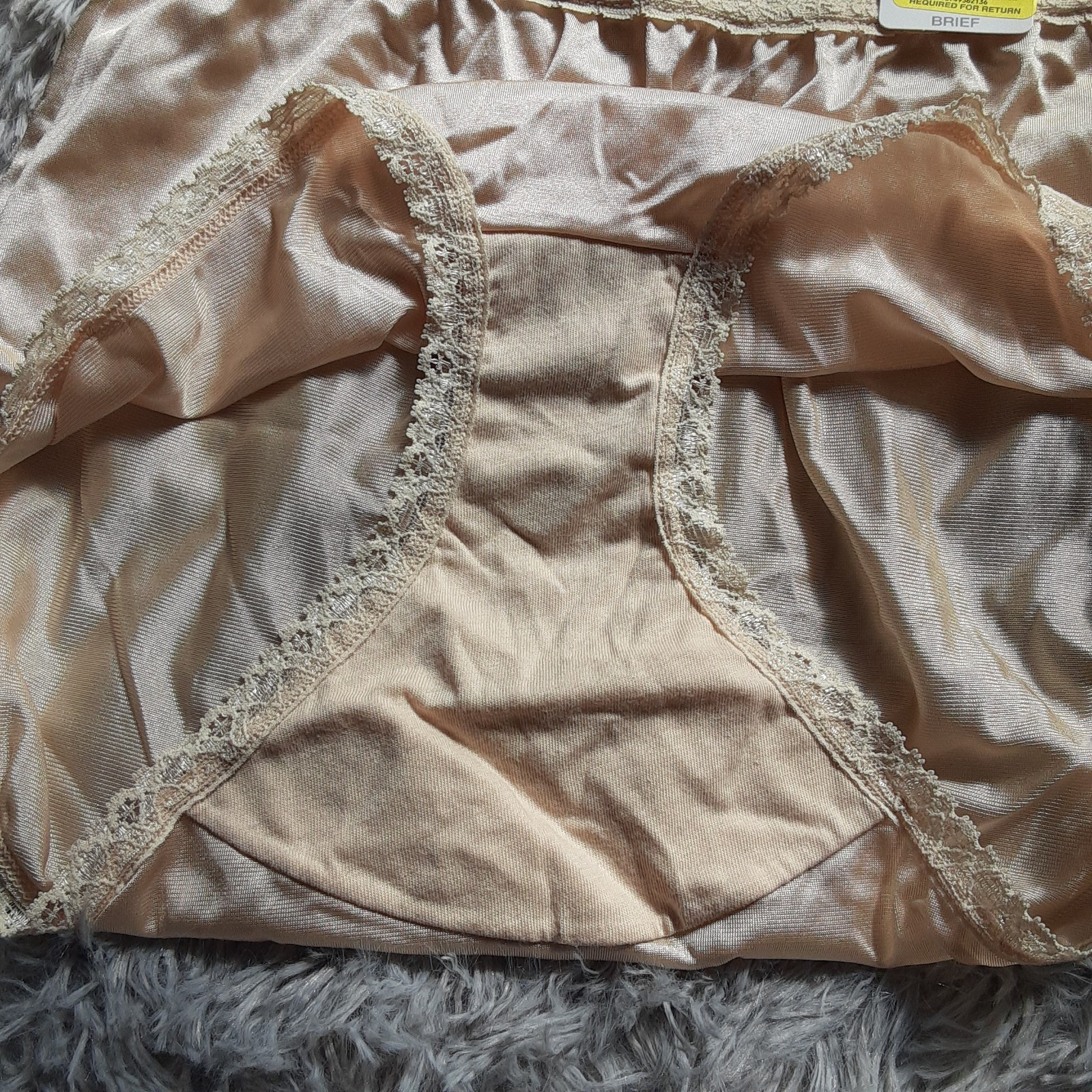 Shiny Nylon Cotillion Granny Panties Size 6 Beige NWT Cotton Gusset