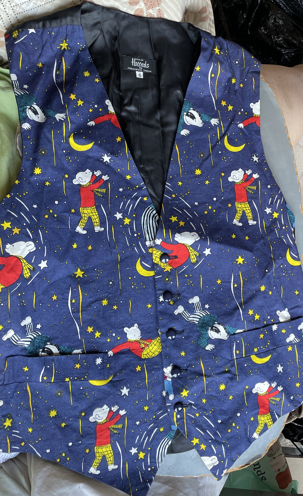 Harrods Knightsbridge Frederick Theak Vintage Vest Size Small S RUPERT THE BEAR