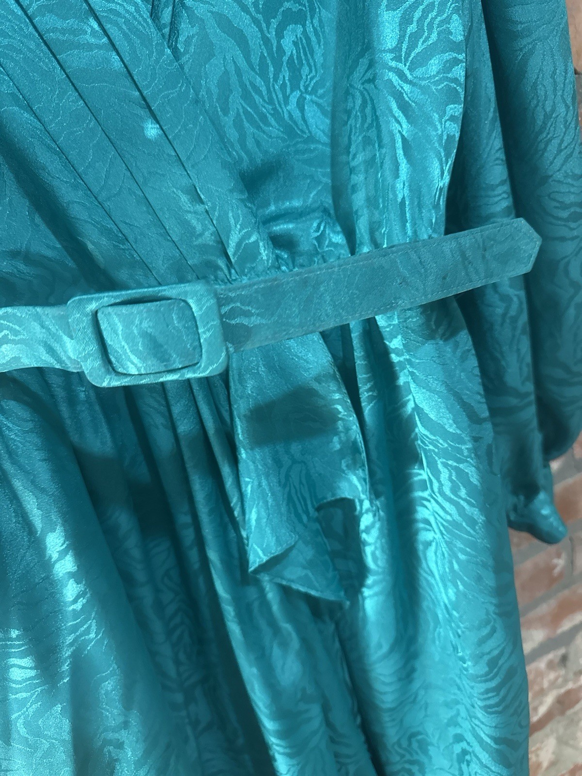 Vintage 1980s Wrap Dress Complete With Shoulder Pads And A Belt