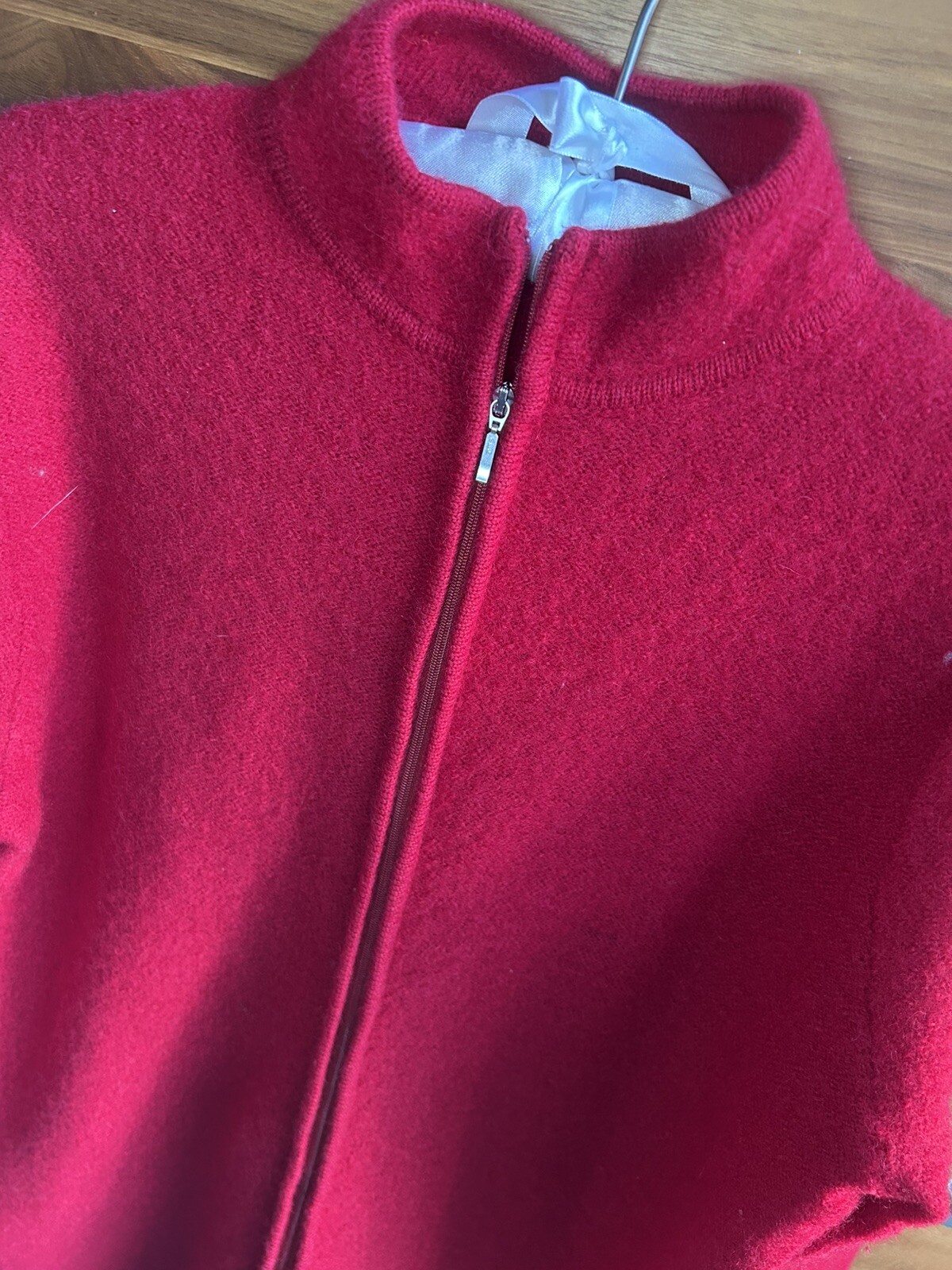 Vintage 90’s CLASSIC Long Sweater Jacket Karen Scott Red 100% Wool
