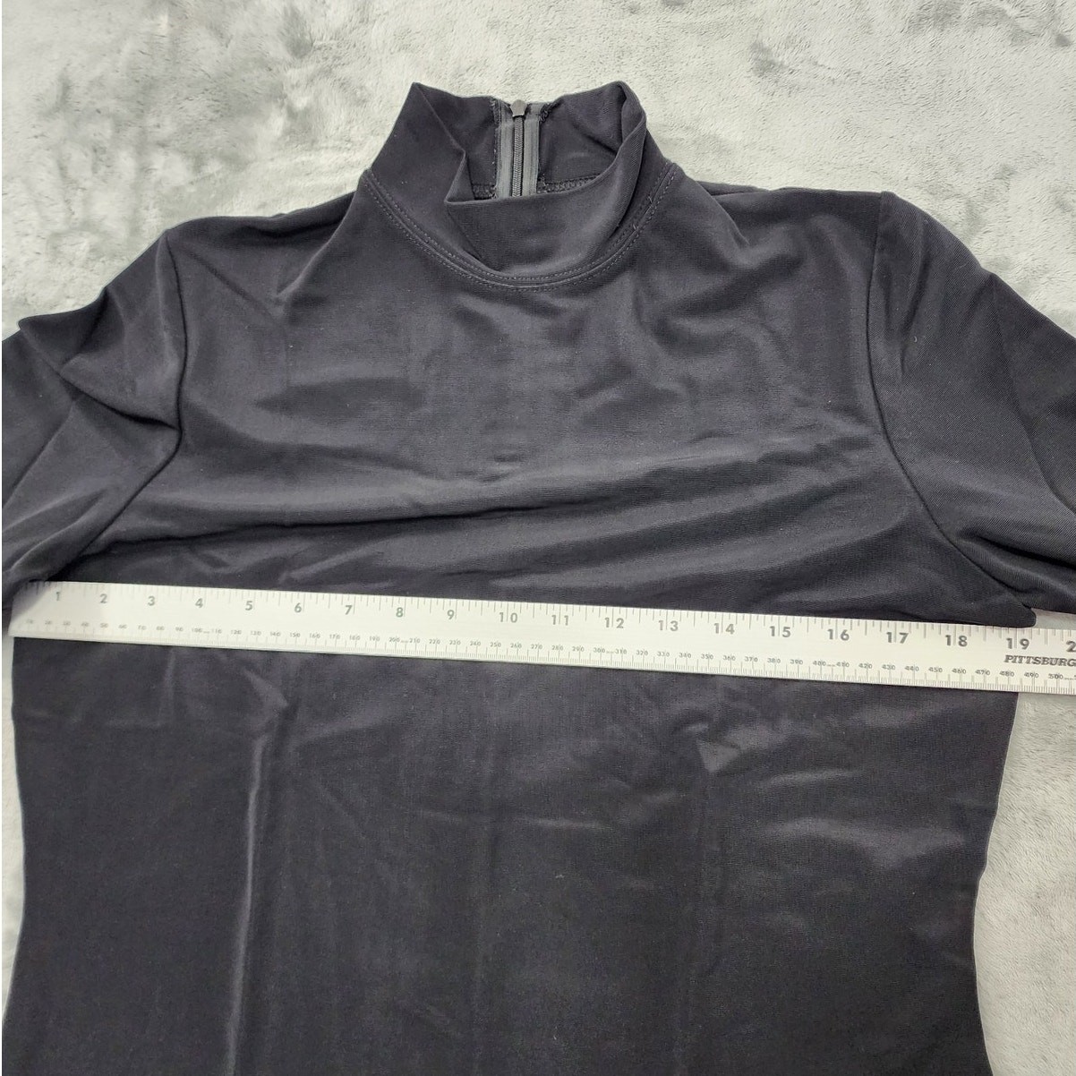 Vintage Pendleton Studio Top Womens M Black Mock Neck Long Sleeve Stretch Nylon