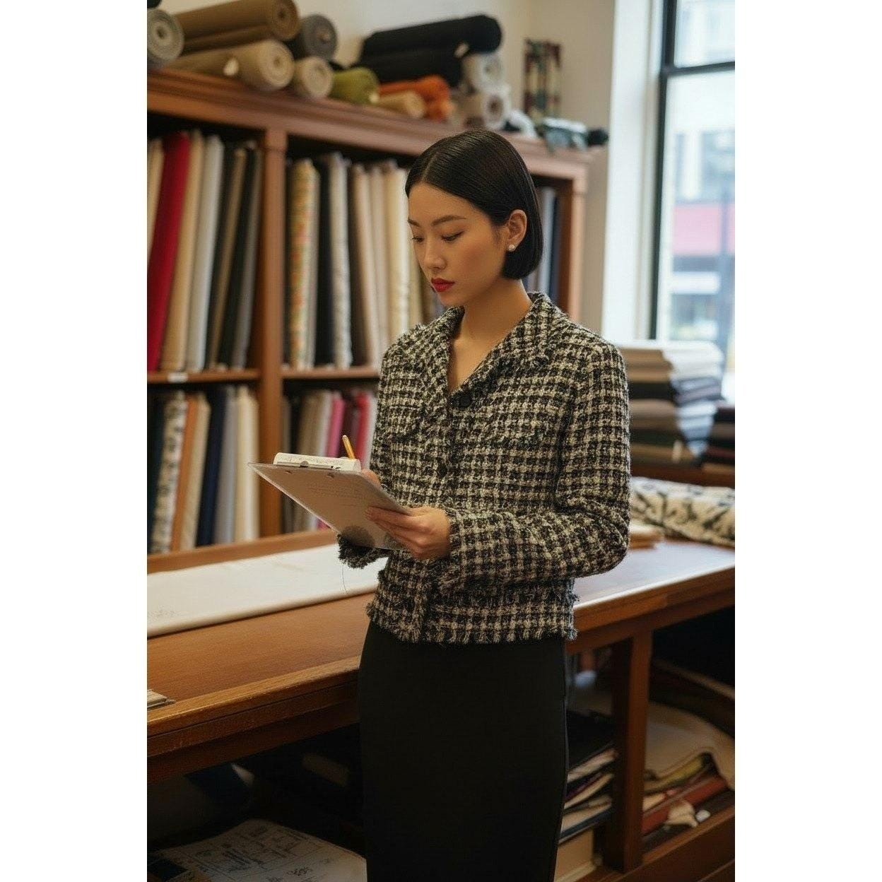 Vintage Japanese Chanel-style Tweed Jacket by Dinara 38 S-M Quiet Luxury Tweed