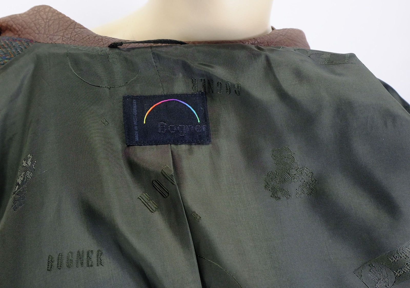 vintage 80s bogner blazer jacket virgin wool cashmere leather size 38