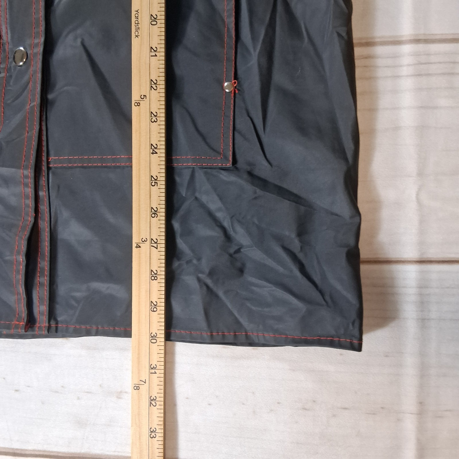 Rainskins Vintage 1980s Hooded Vinyl Raincoat Womens Size L Black Snap Front