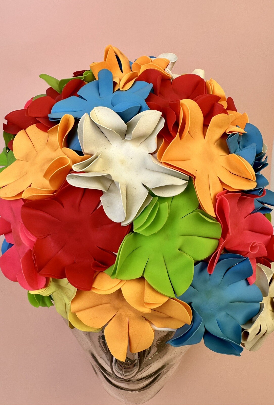 Vintage floral Swim bathing Cap rubber Retro beach Summer 60s glam Pool aqua Hat