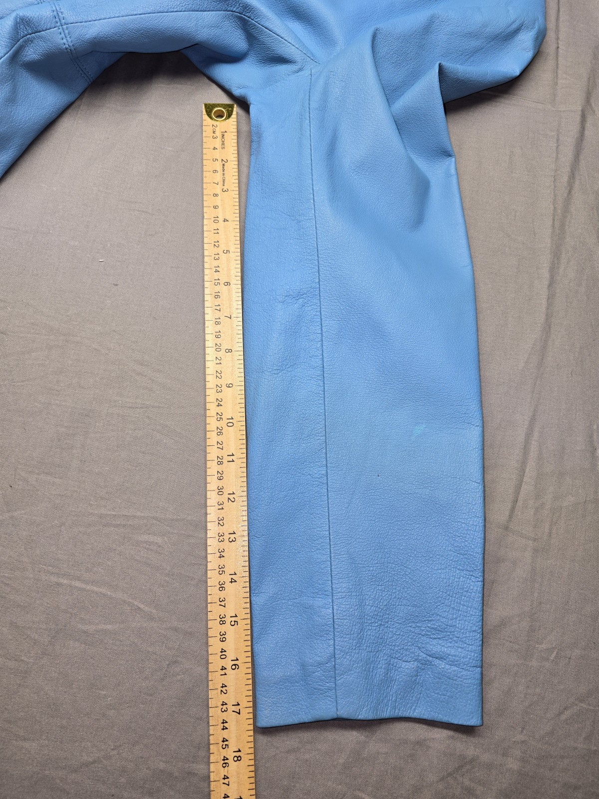 Vintage Newport News Styleworks Womens Blue Leather Blazer Jacket Size 16