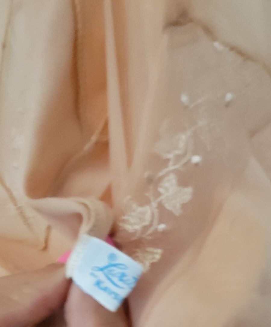 Peach Luxite by Kayser Embroidered Slip Vintage size 34