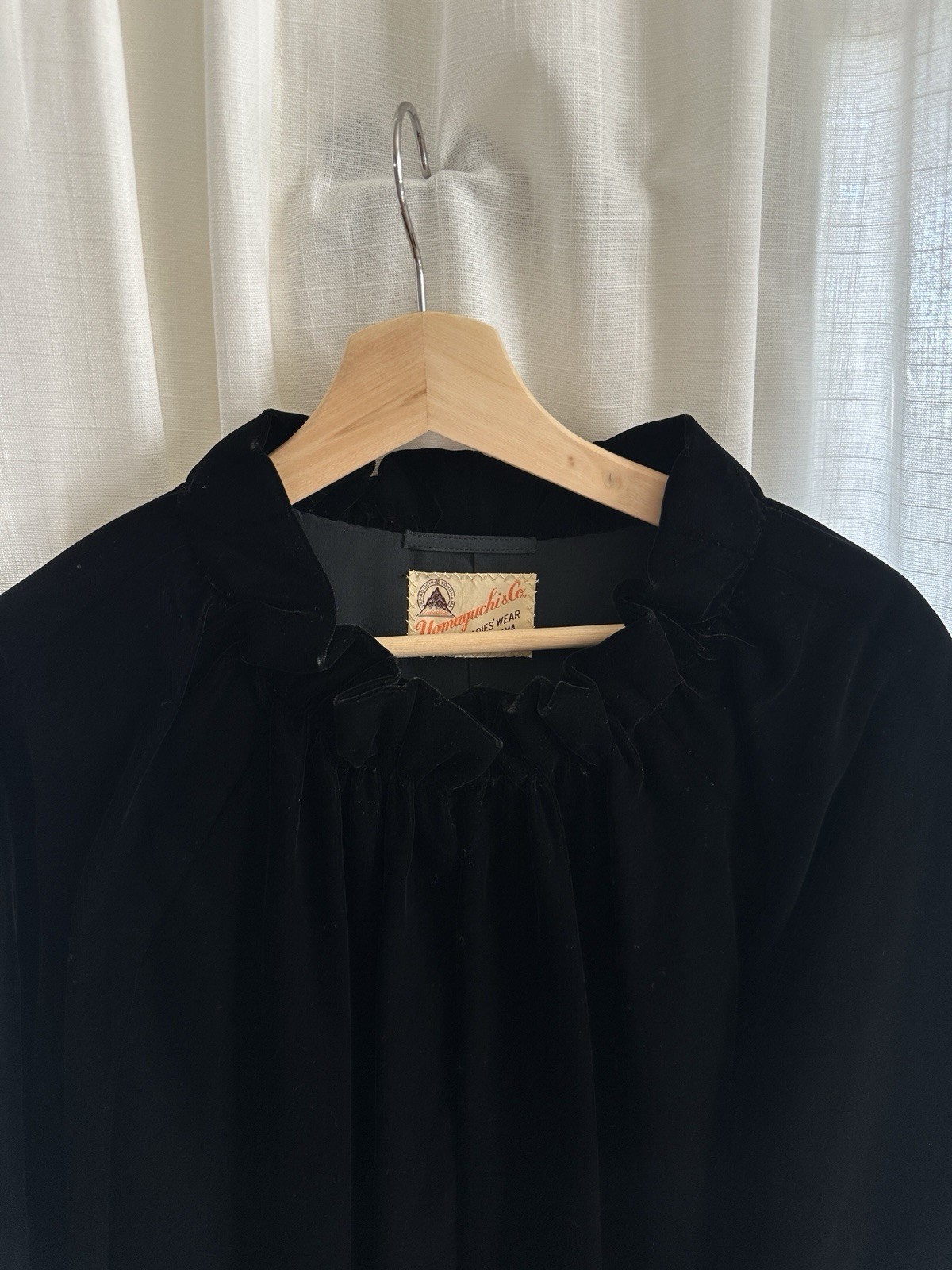 Vintage 60s Velvet Swing Coat Yamaguchi & Co Ladies Wear Yokohama Japan