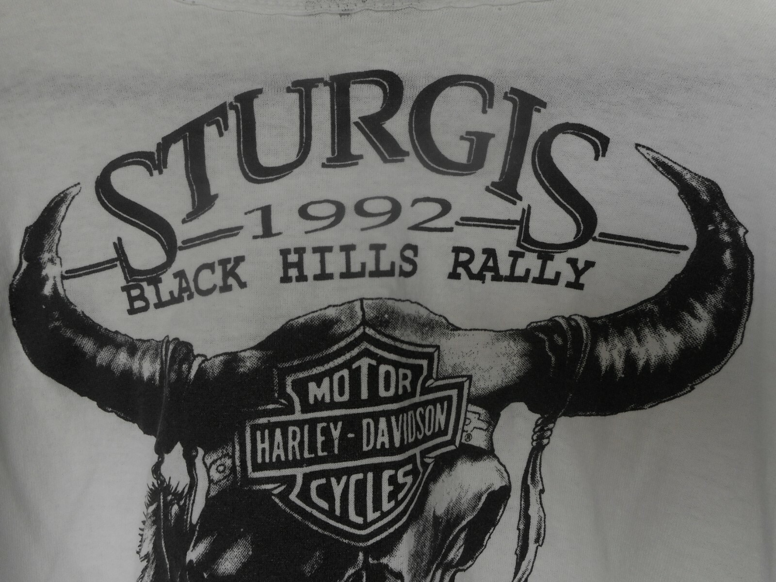 3D Emblem womens Crop Top Sturgis SD 1992 Skull Vintage Harley Davidson Sm 30-32