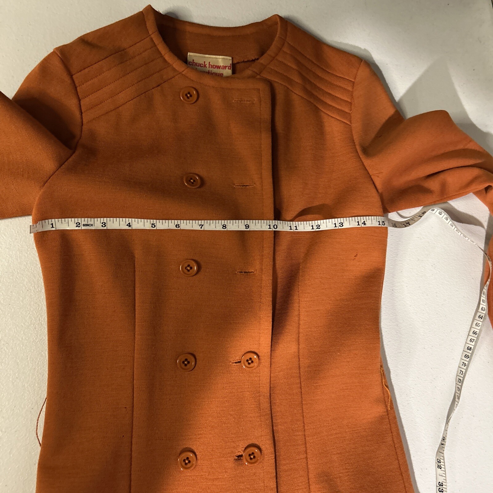 Vintage 70s jumper burnt orange color Chuck Howard boutique damage see DAMAGE