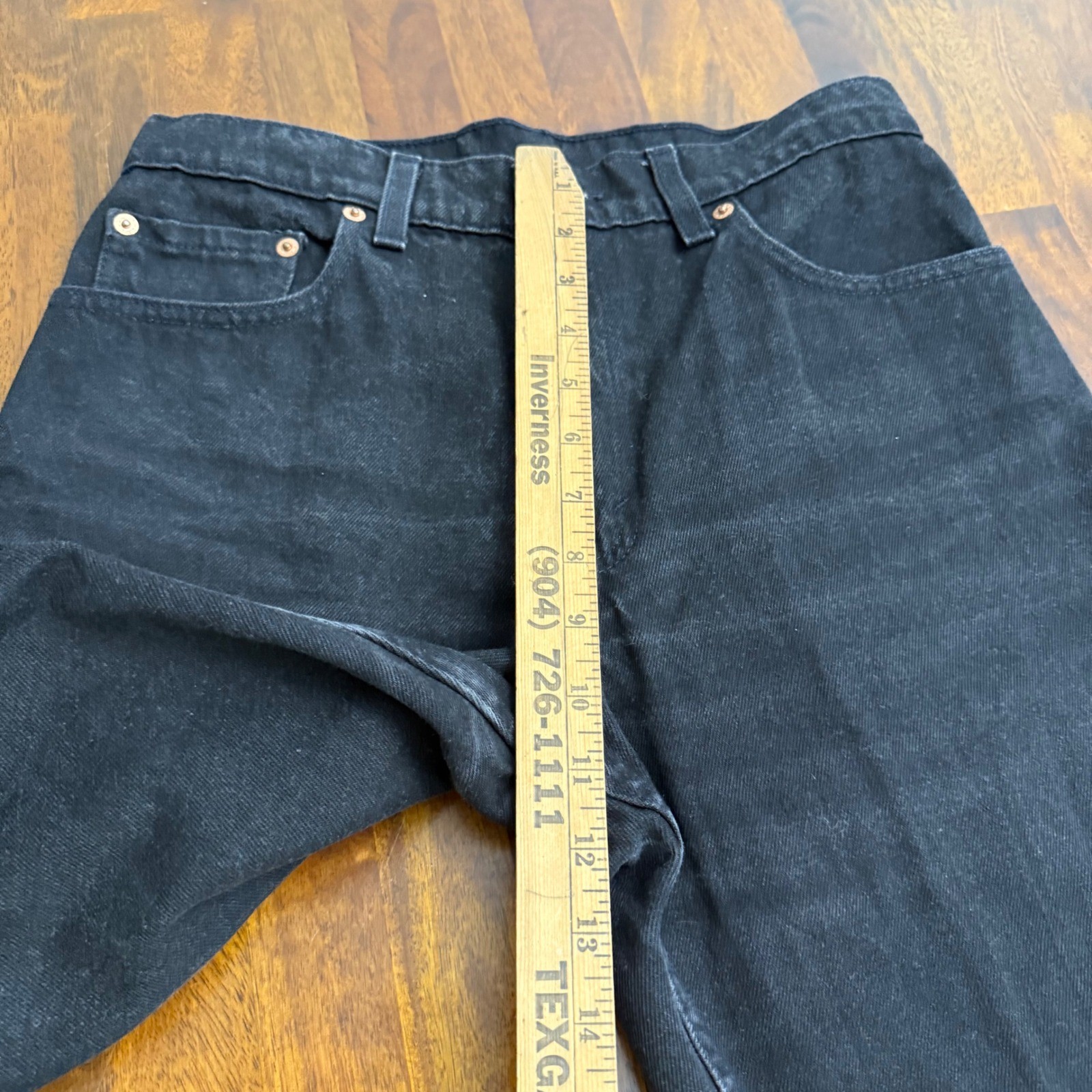 Vintage Levis 550 Relaxed Fit Tapered Leg Black Jeans 9 Med 1996 USA 29×30 Blank