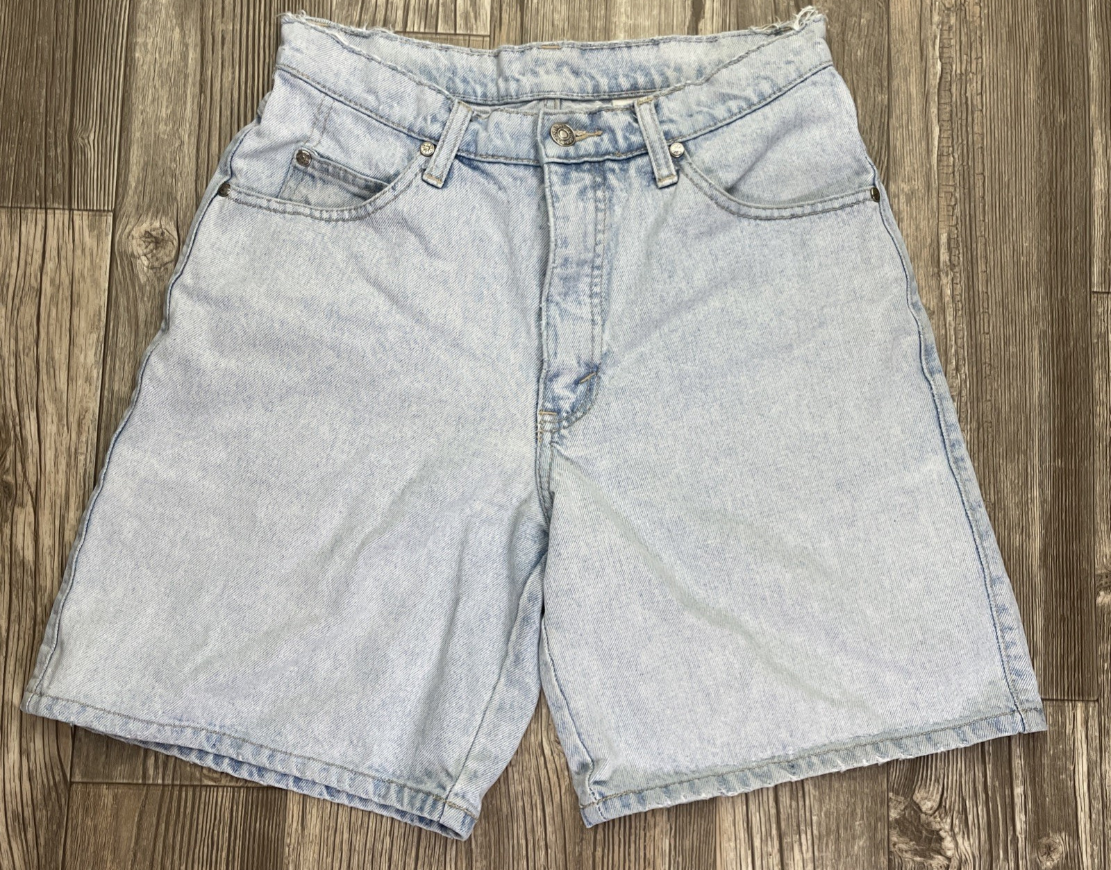 Vtg Levi’s Jean Shorts Juniors Size 7 Orange Tab 90’s Light Wash