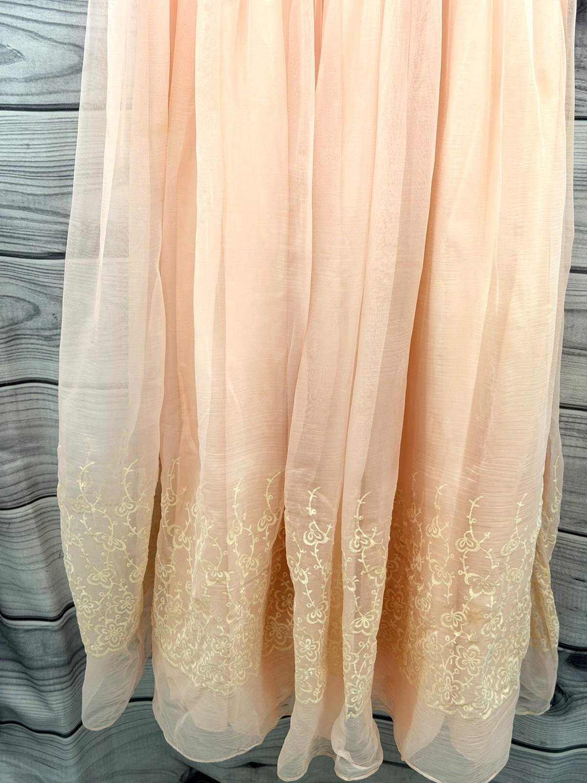 VINTAGE 1950’S CORRINE ORIGINAL PINK FLOOR LENGTH GOWN OPEN CROWN HAT & GLOVES