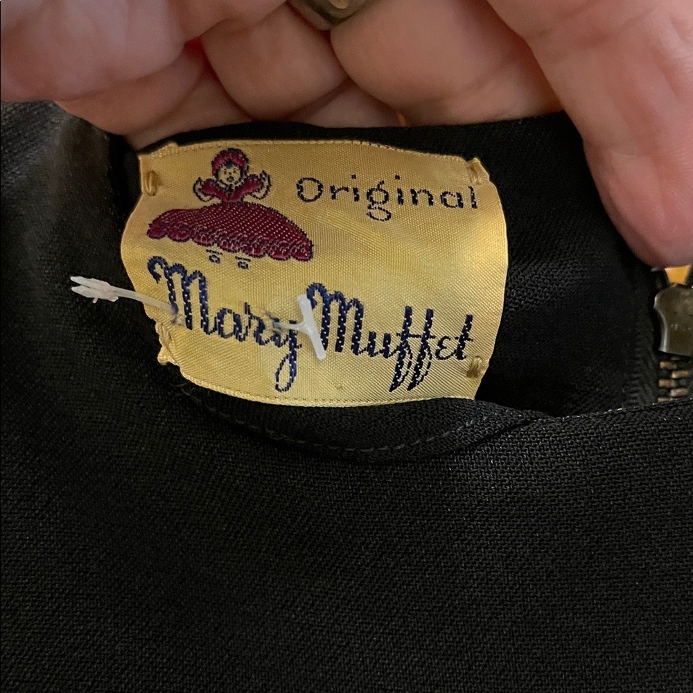 1940’s Vintage Mary Muffet Original w/ Satin Ruffles at Hips-Back Sash & Bow