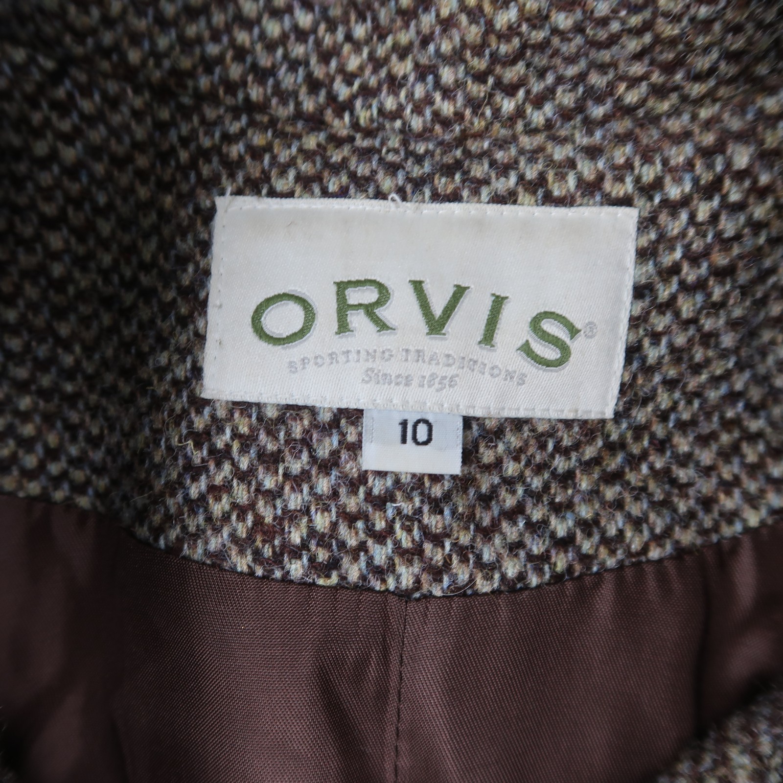 Vintage Orvis Women’s Harris Tweed Peacoat Trench Coat Long Jacket Belted Sz 10
