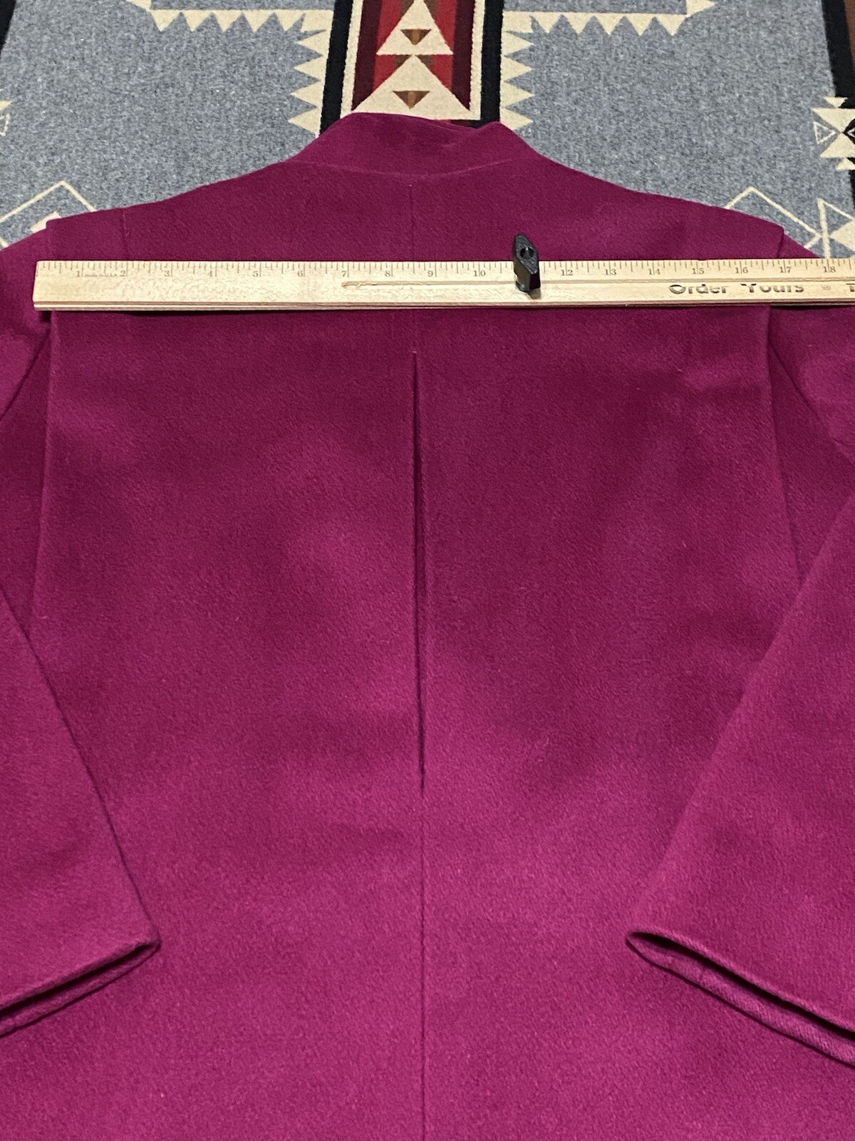 Vintage B Altman Magenta Wool Tweed Overcoat Womens USA HR