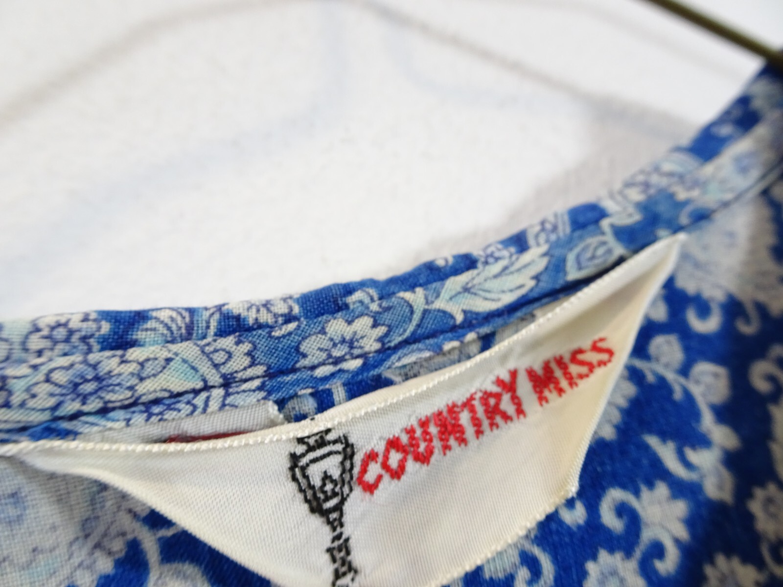1950’s Country Miss Blue Shirt Dress Size 12 Paisley Print Belted Housewife