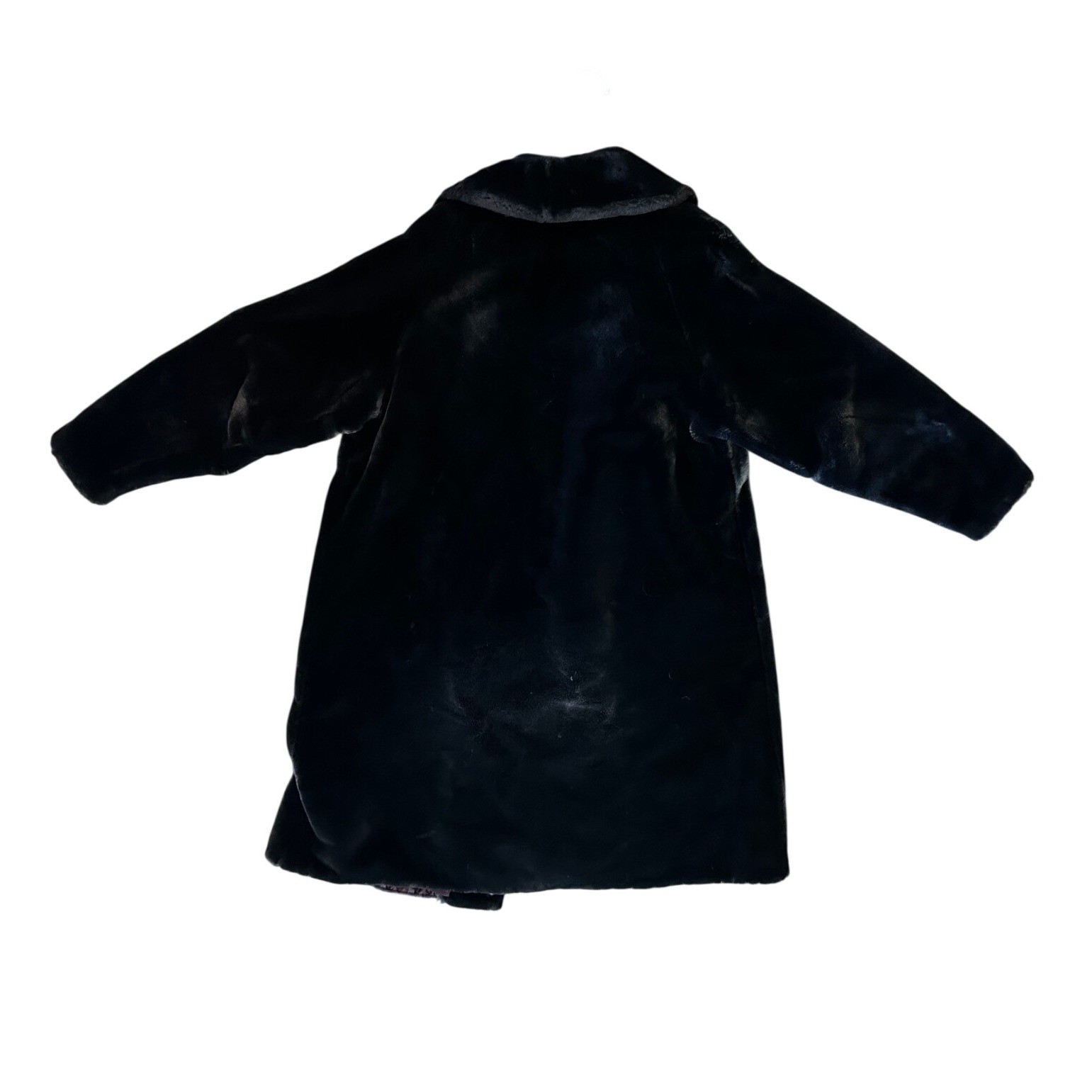 Bakella Career Girl Black Vintage Faux Fur Coat WOMENS L