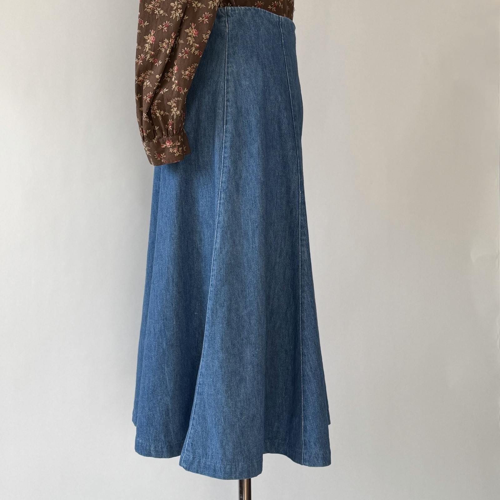 Vintage Ralph Lauren Country Side Zip Denim Skirt S
