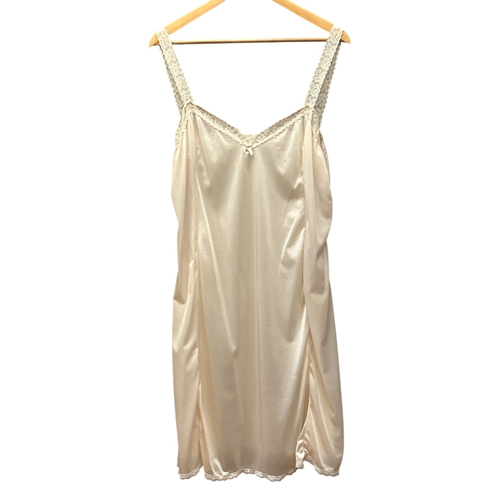 Vintage Mel-Lin Full Slip Dress Ivory Lace Coquette Regencycore Bridal Soft Girl