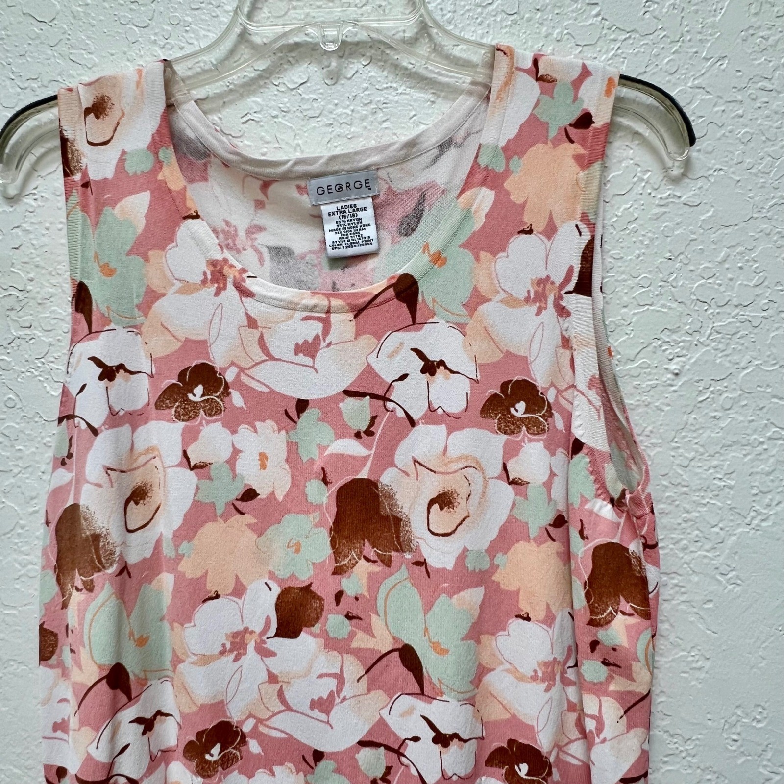 George Floral Knit Top & Jennifer Moore Silk Skirt Set Rust Orange Pink XL 16