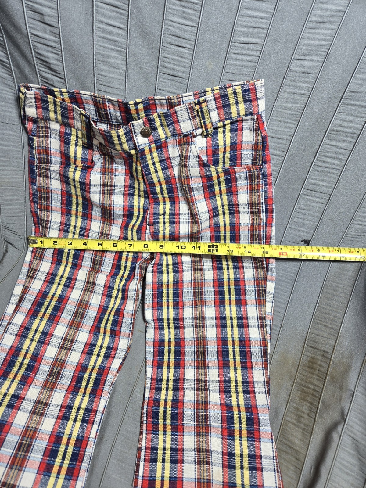 VTG 70’s Levi’s Boys Sta-Prest Plaid Flare Slacks Reg 12 Made in USA
