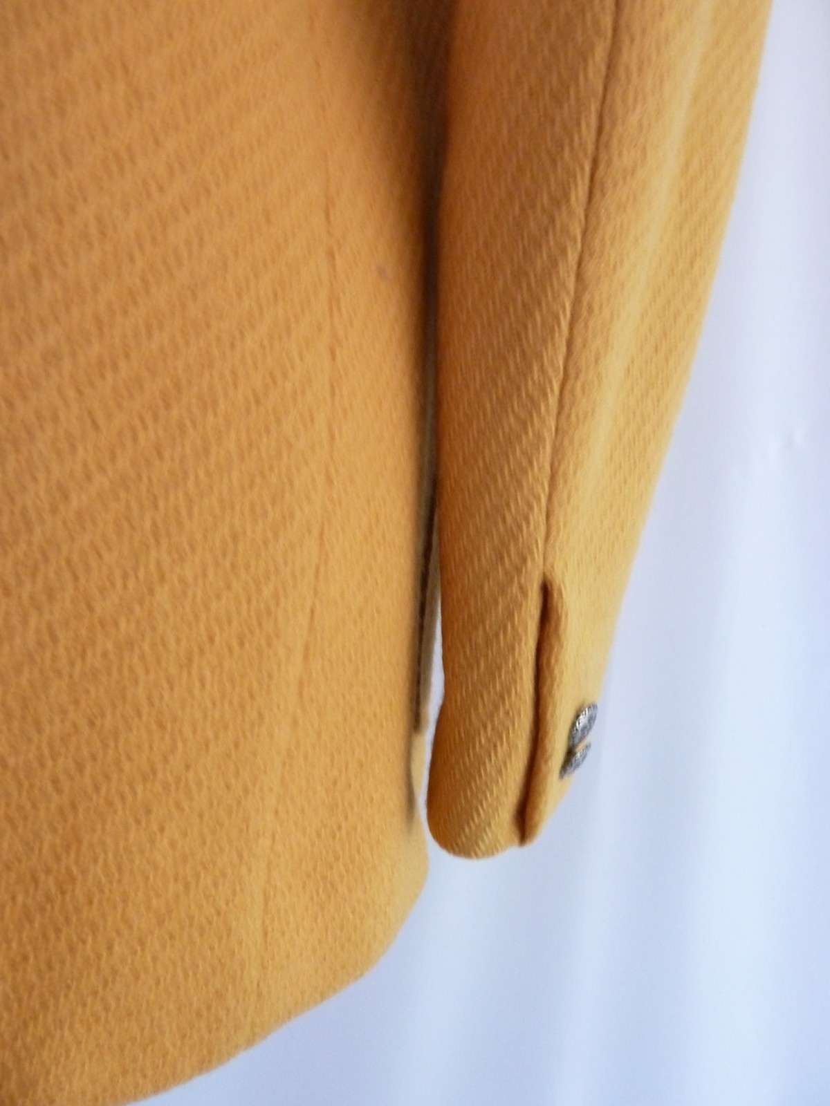 Vintage Evan Picone 100% Wool Union Mustard Yellow Princess Seam Coat 12 USA