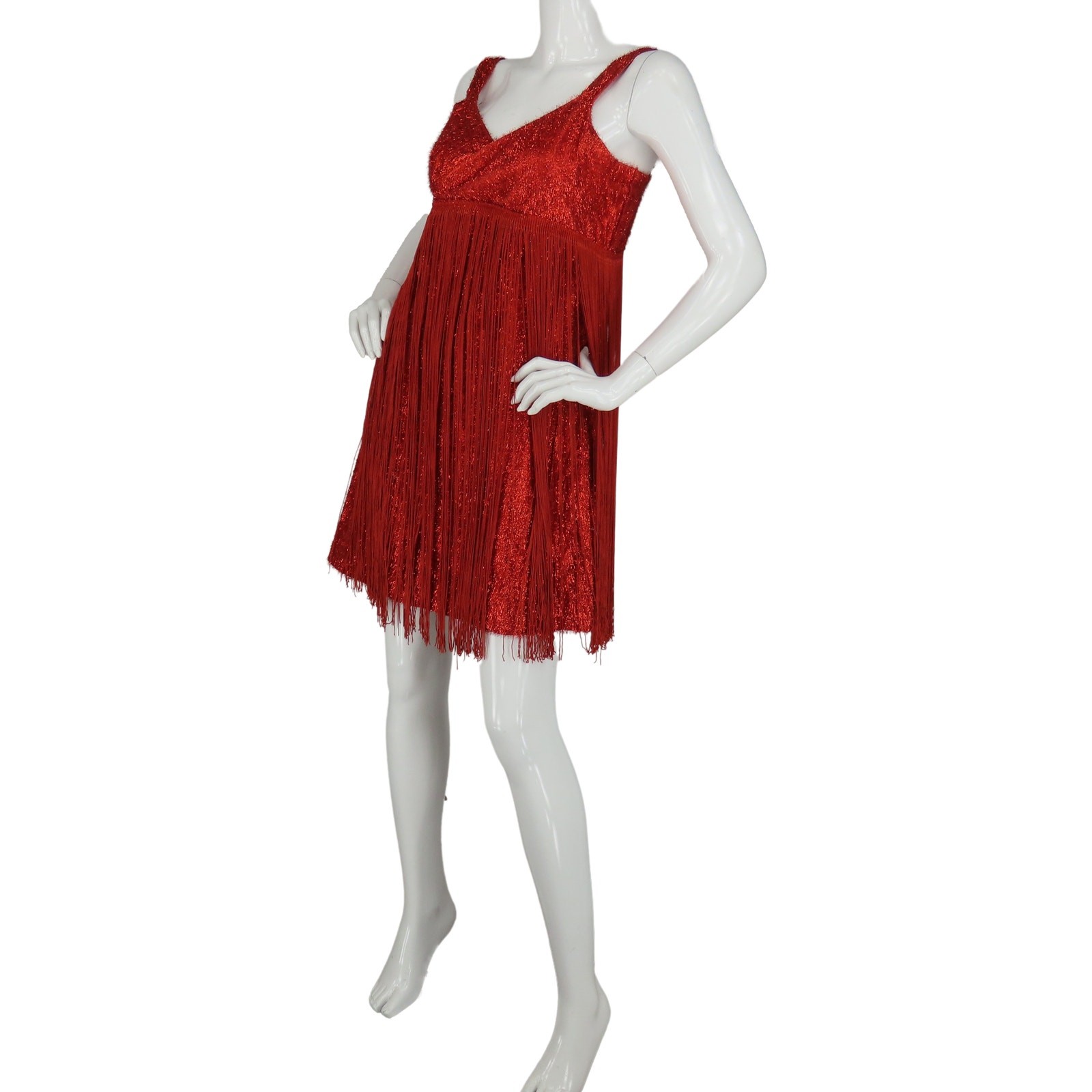 Vintage Tassel Tinsel Showgirl Stage Party Cocktail Fringe Gatsby Flapper Dress