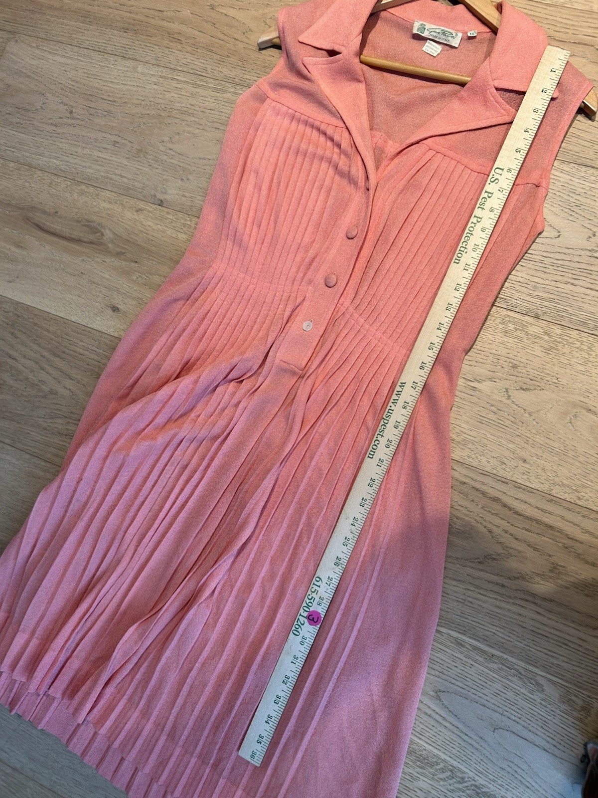 Vintage 1970’s Gino Paoli Dress Women’s Pink Pleated Fit Flare Italian