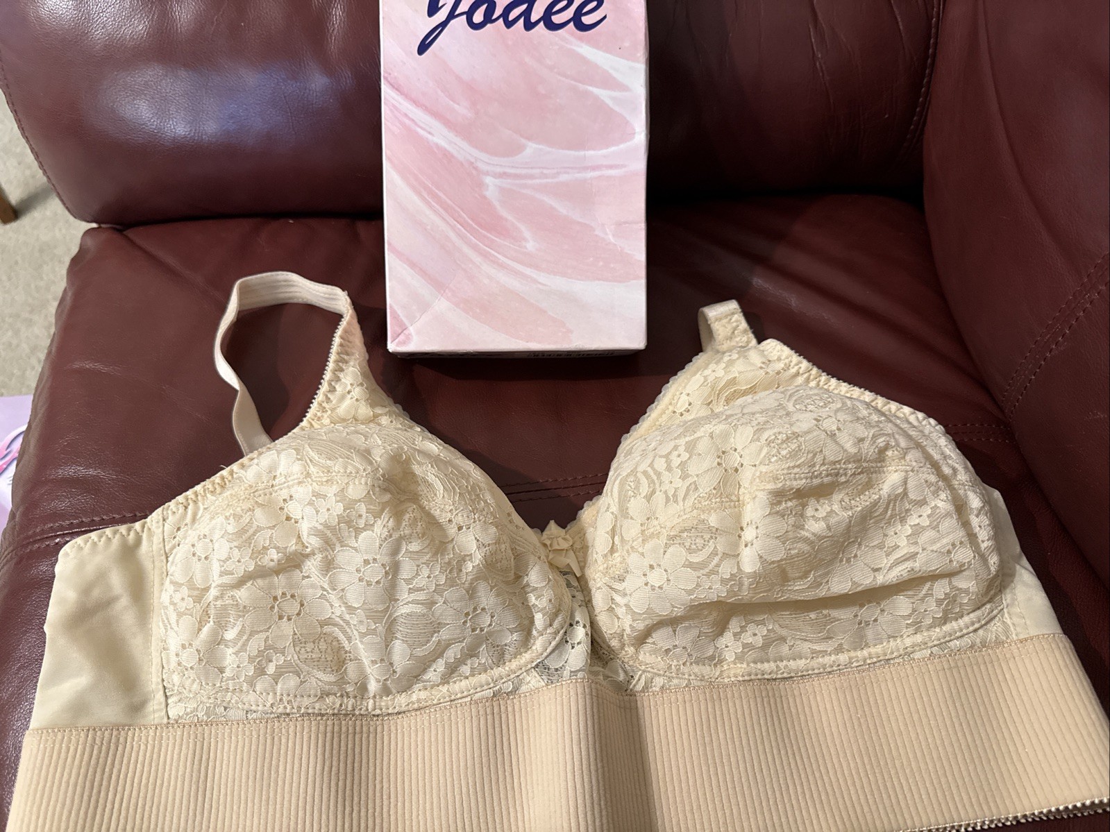 NEW Jodee Surgical Style 1515 Post Mastectomy Bra BEIGE w/Pockets USA-MADE 44A