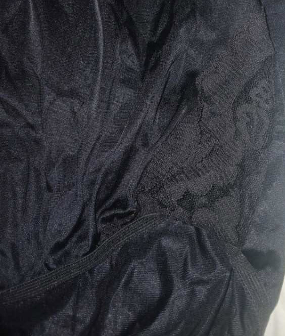 Vintage Vanity Fair Brief Black Nylon Lace Nouveau Size M/L