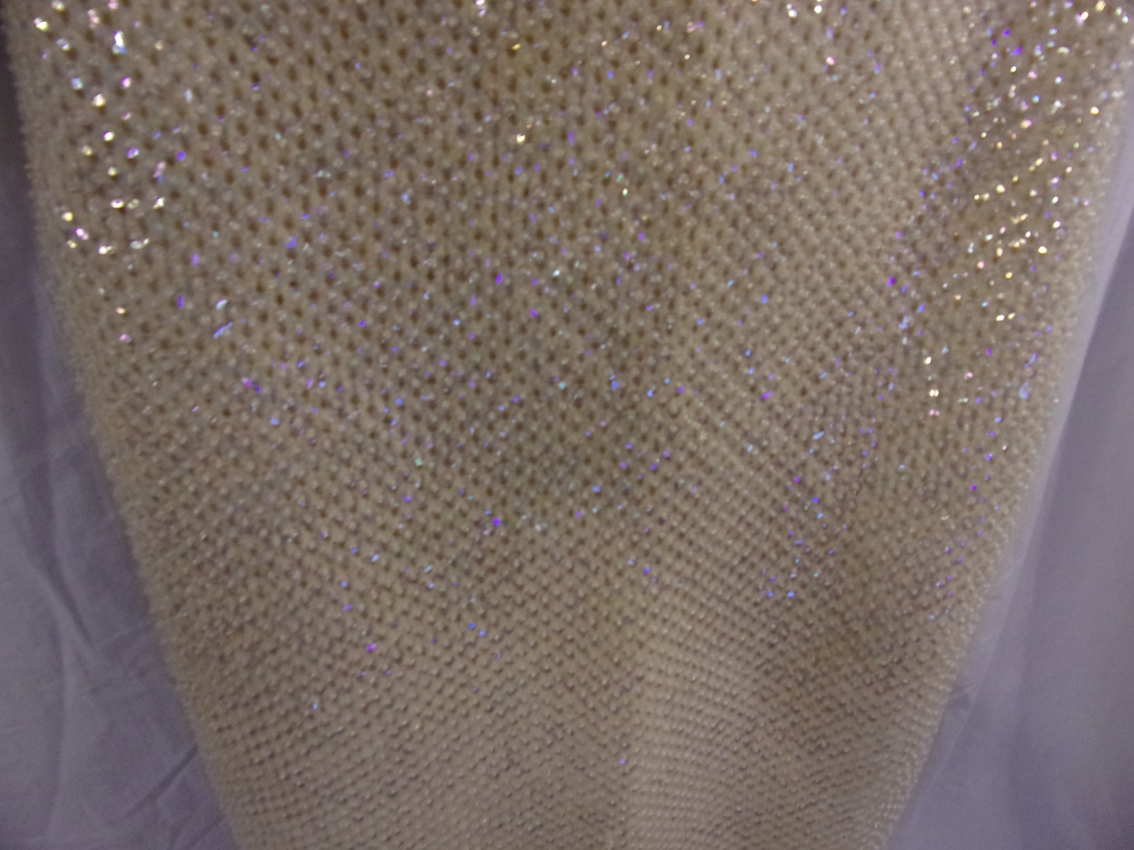 Gene Shelly’s Boutique Internationale Dress Ivory Crystal Cocktail Dress S/ M