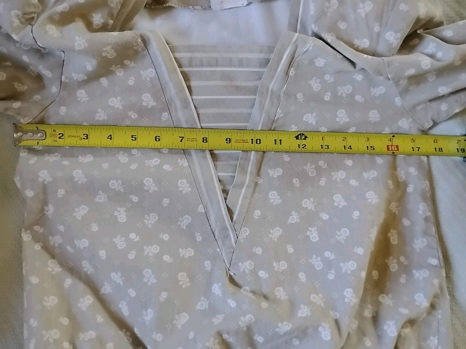 Vtg You Babes Drop-Waist Edwardian V-Neck Prairie Cottage Dress Calico Floral S