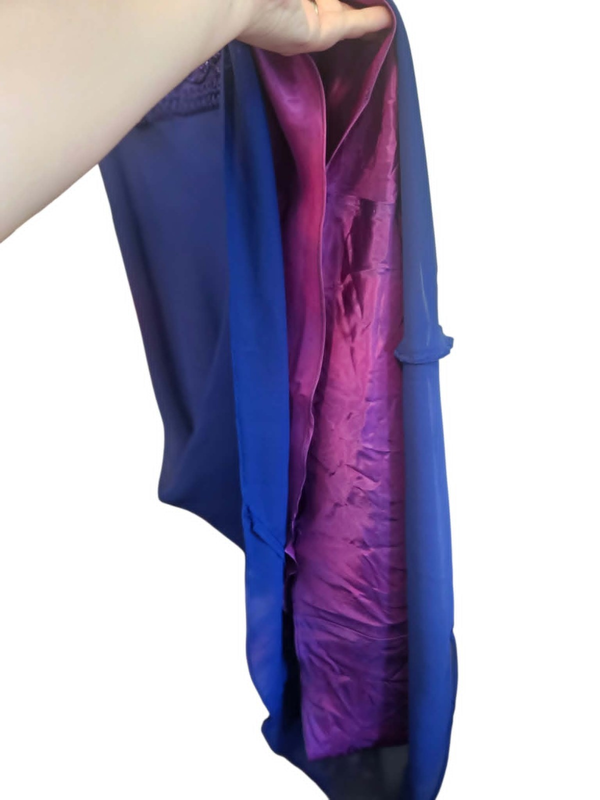 VTG 90s Y2K Morgan & Co Linda Bernell Blue Purple Sequin Maxi Prom Dress Sz 5/6