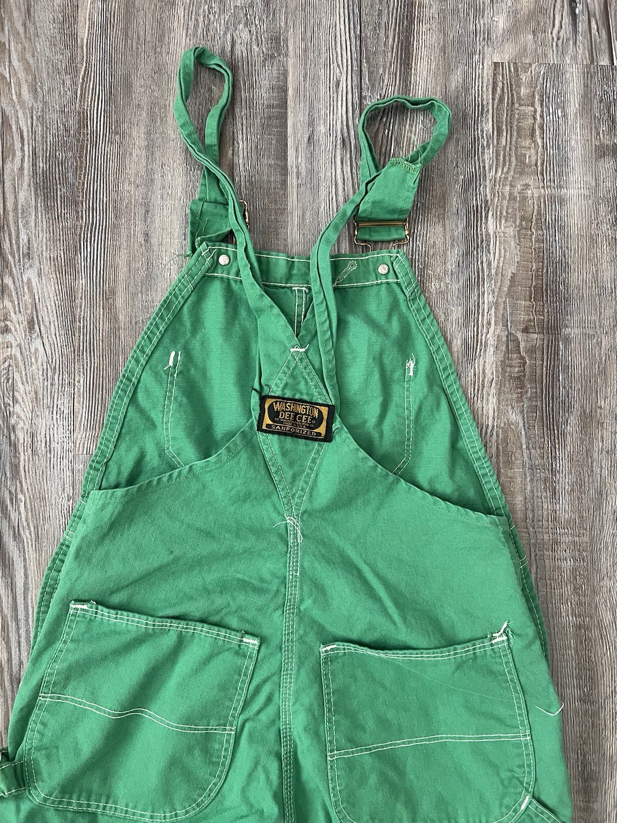 VTG 70s Washington Dee Cee Sanforized USA Made Overalls Green