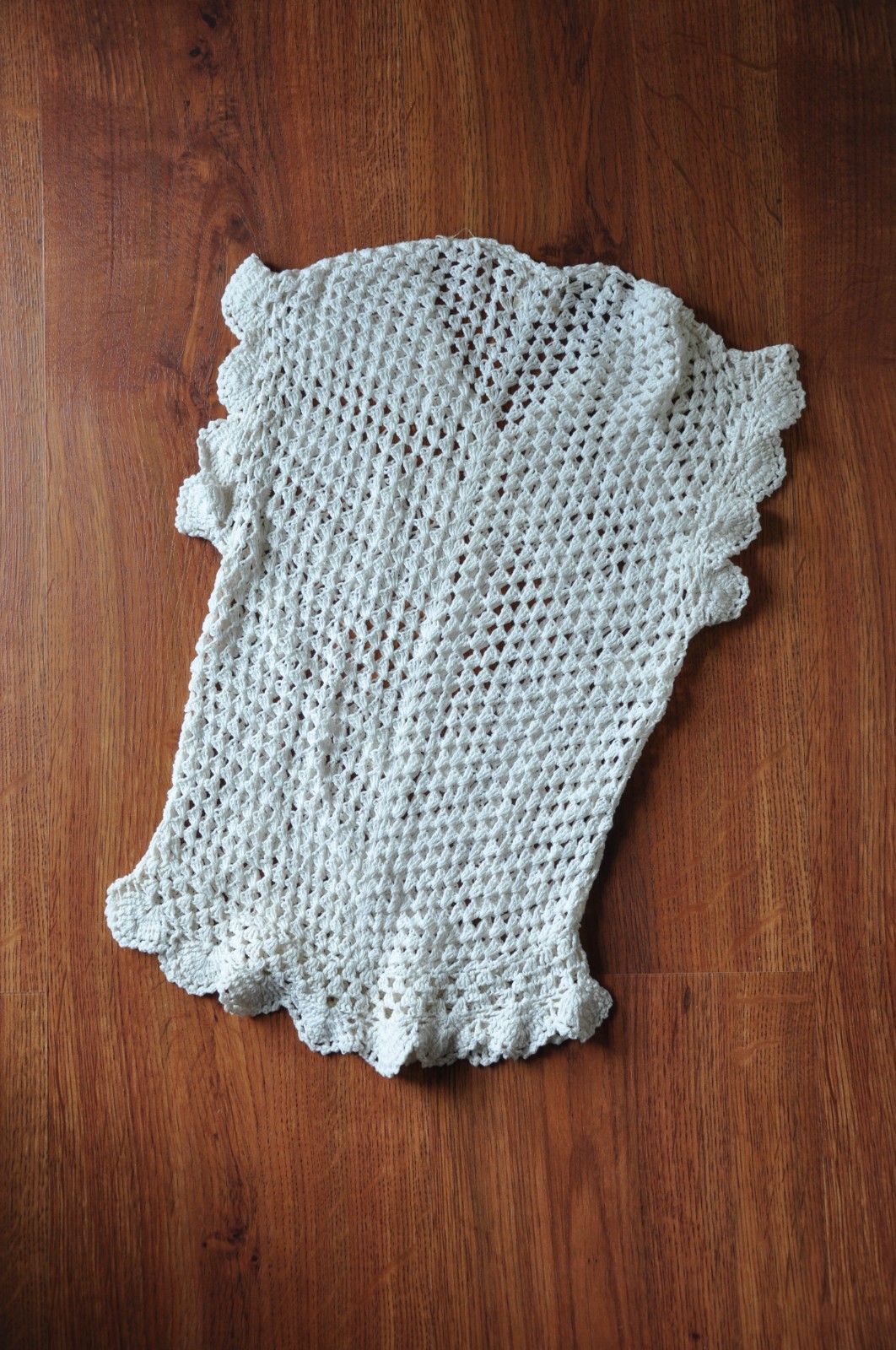 70s Cream Crochet Bohemian Knit Tank Top Sleeveless Pullover Sweater Women S M
