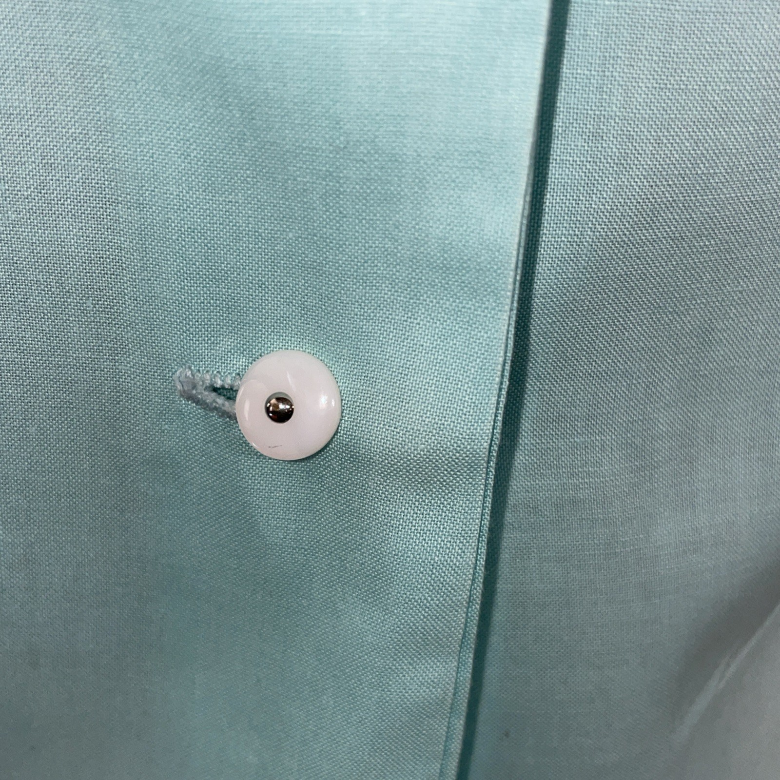 Vtg 40s 50s Light Teal Fritzi Of California Sleeveless Cotton Summer Blouse