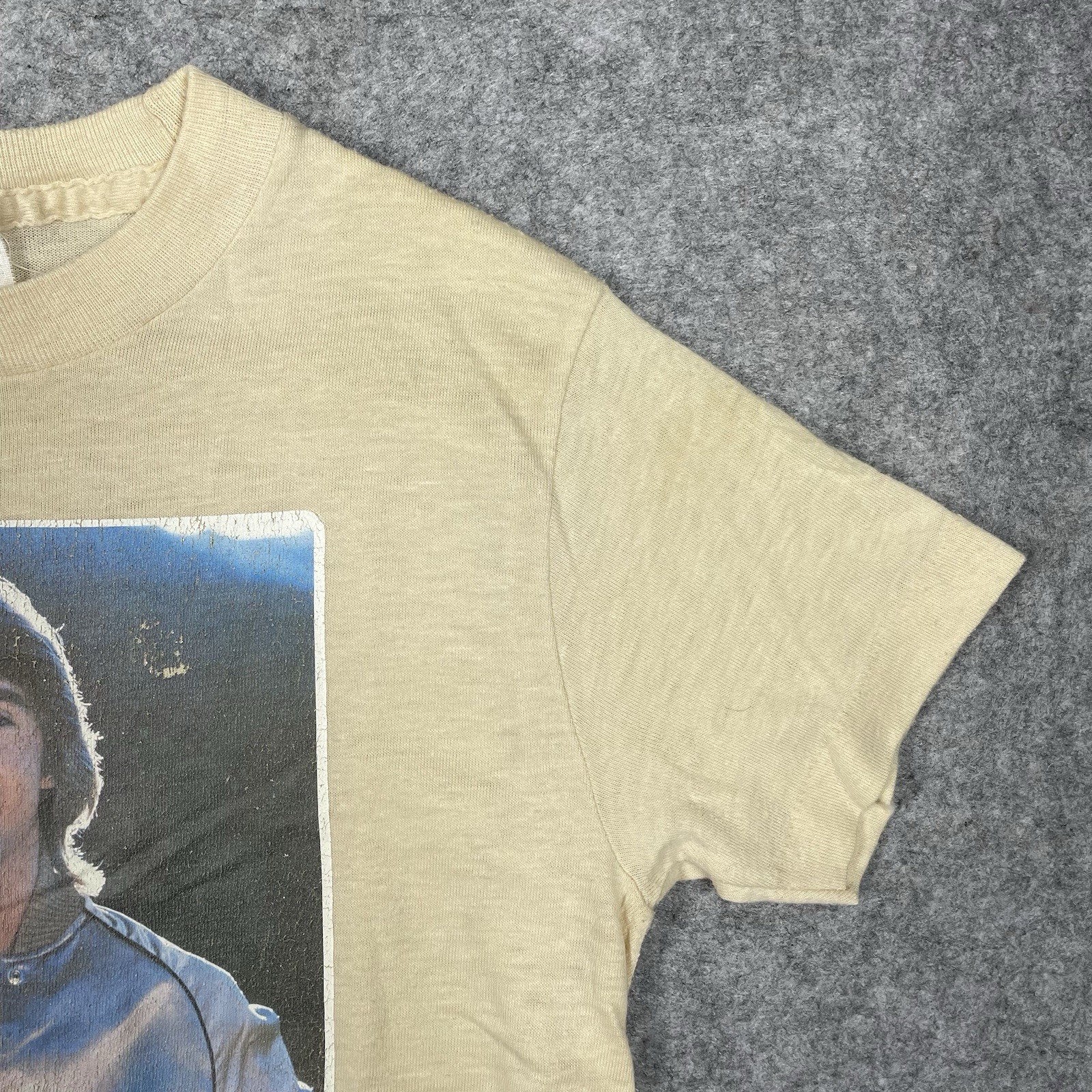 Vintage 1970s Andy Gibb T Shirt Youth Medium Womens XS 14×19 Silver Jacket Rare