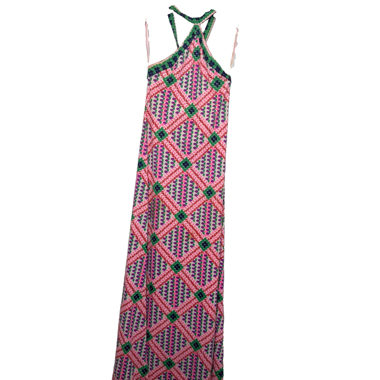 Anne Fogarty Collectors Item Vintage 70s Mod Retro Maxi Halter Dress Size 6