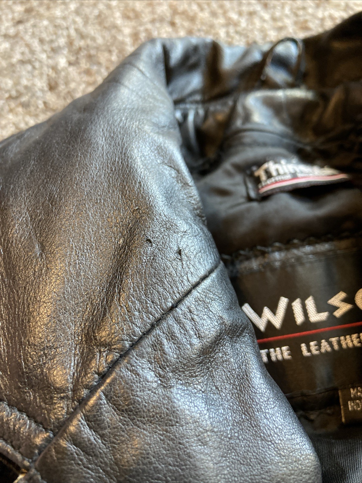Vintage Wilsons Black Leather Trench Coat Women’s Size S Thinsulate 1990’s Y2K