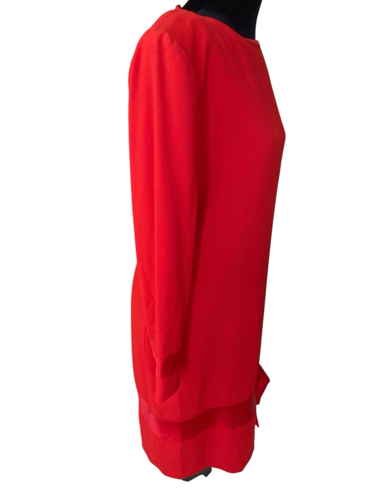 Vtg Don Elliot Red Cocktail Dress for Frances Brewster Bow Detail 80s Coquette