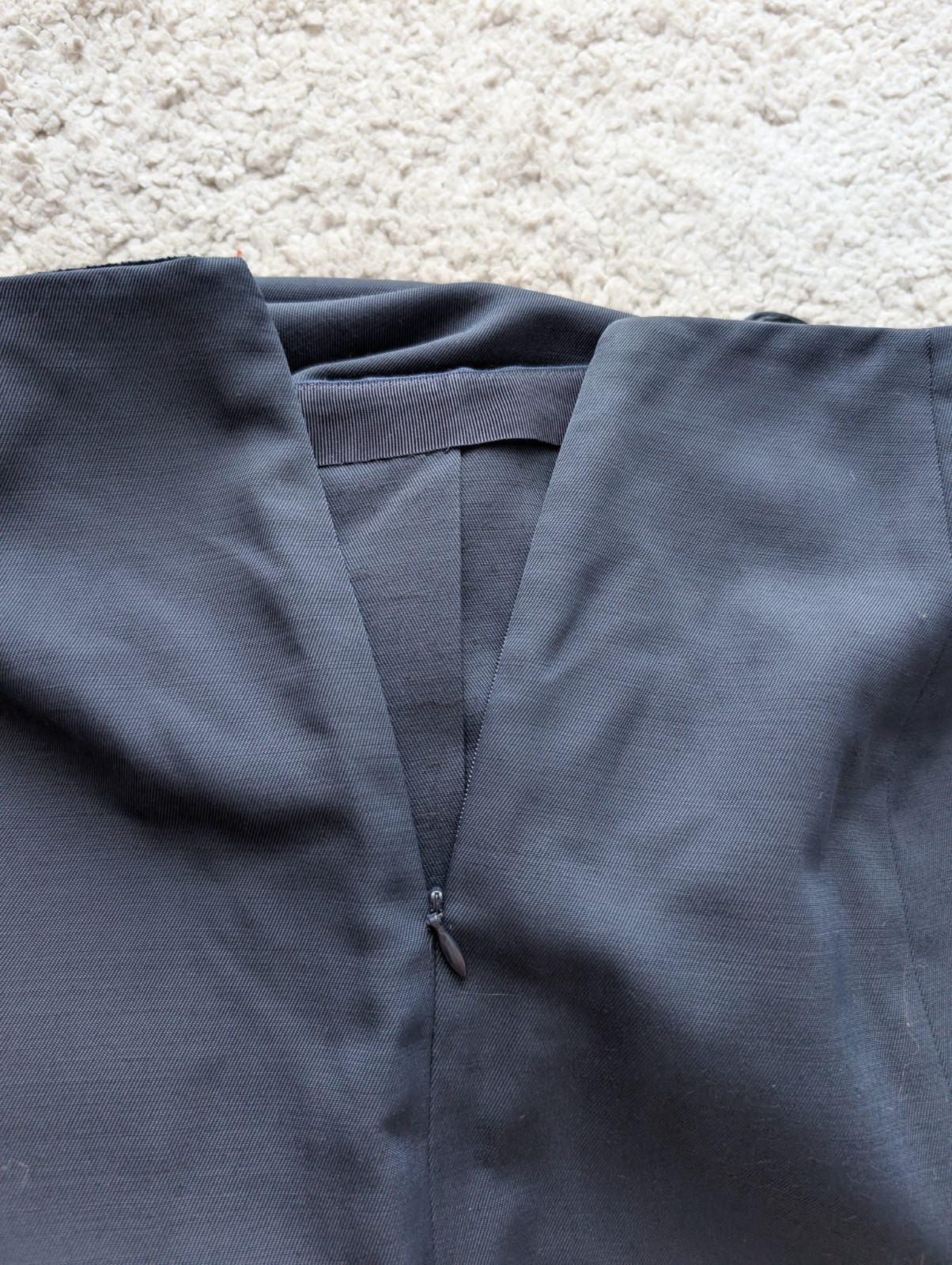 PRADA Womens Navy Blue Virgin Wool Nylon Knee Length Skirt A-Line Pencil Sz 42 M