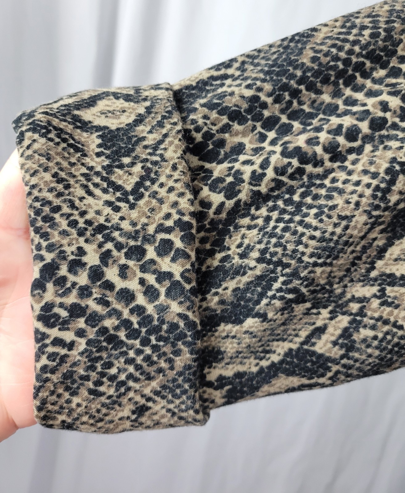 Vintage Taurus II Brown & Black Snakeskin Print Dress & Matching Belt Size 10