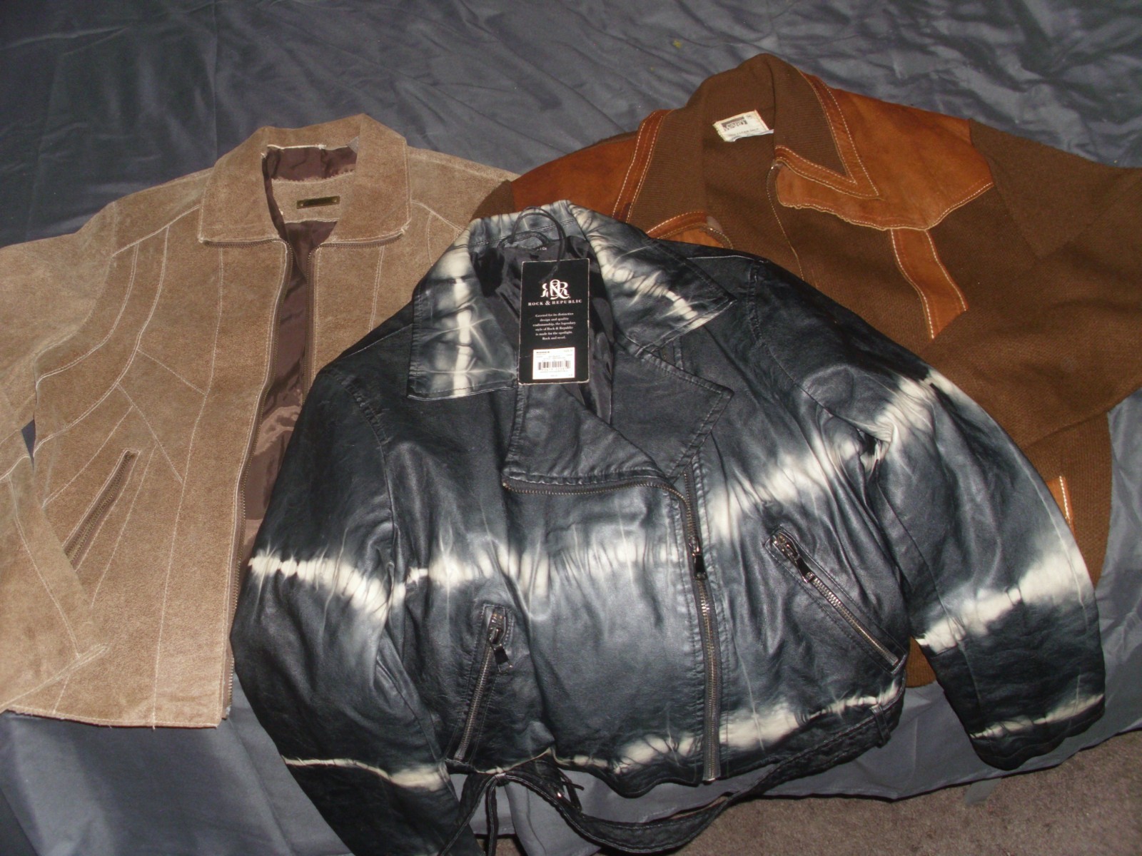 Lot of 3 Vintage Mont.Ward Orlon Acrylic Swet.Rock & Republic, i e Leather Coats
