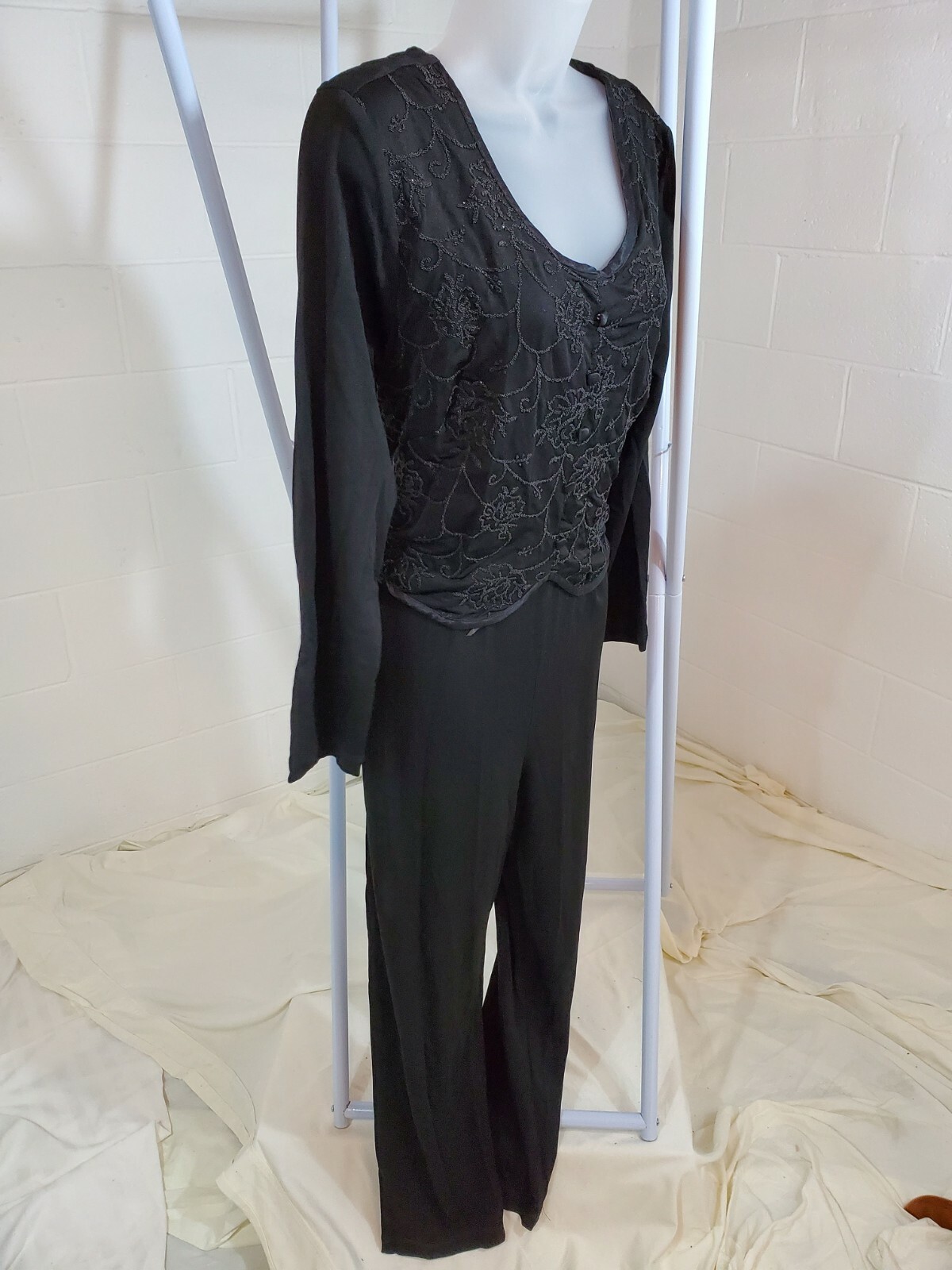 Vintage 80sPiccalino Petites Glam Beaded Disco Bodysuit Jumpsuit Romper Size 12P