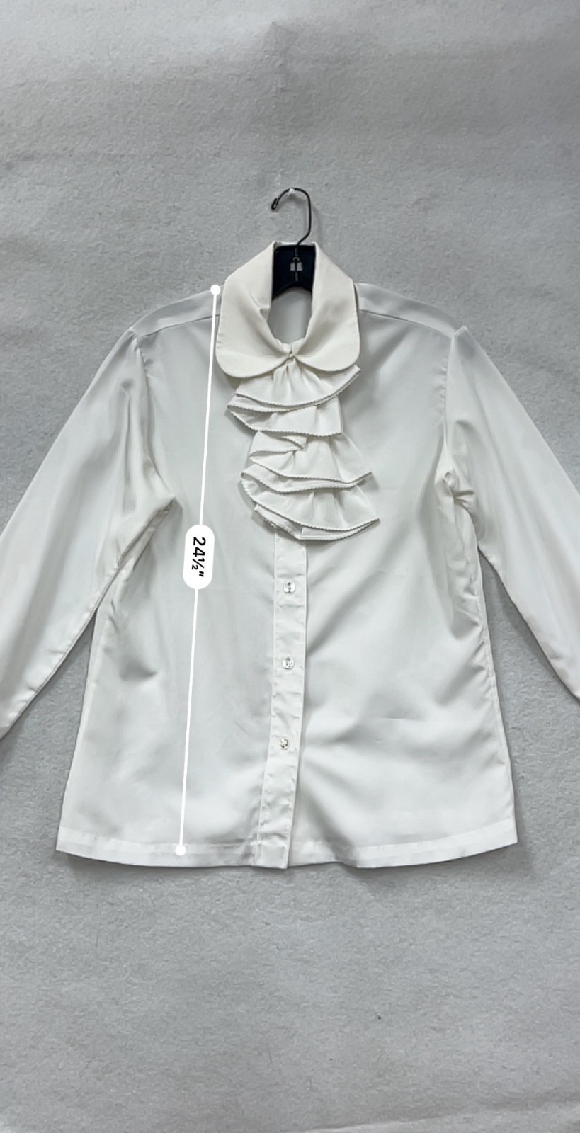 Vintage Terry Chicago White Ruffled Button-Up Blouse #8355