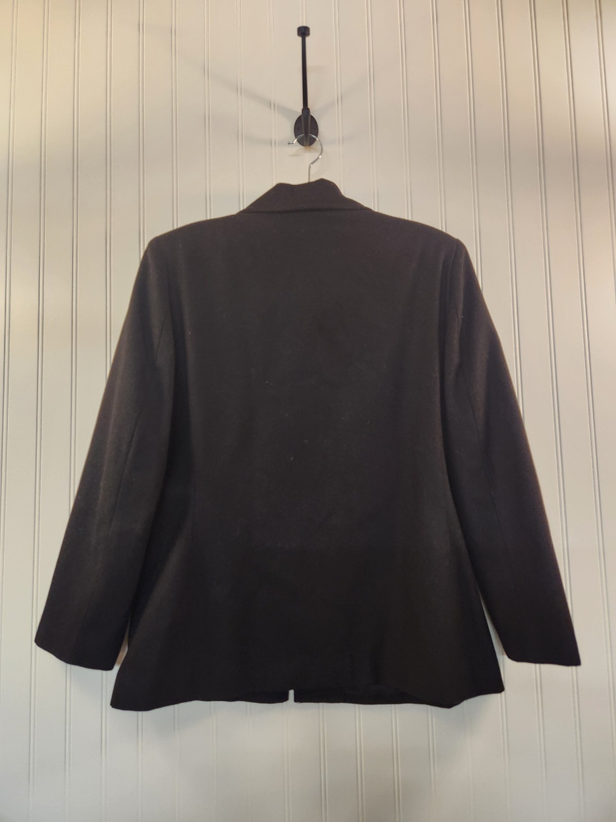 Vintage Sag Harbor Women’s Black 100% Pure New Wool Zip Up Blazer Size 14P