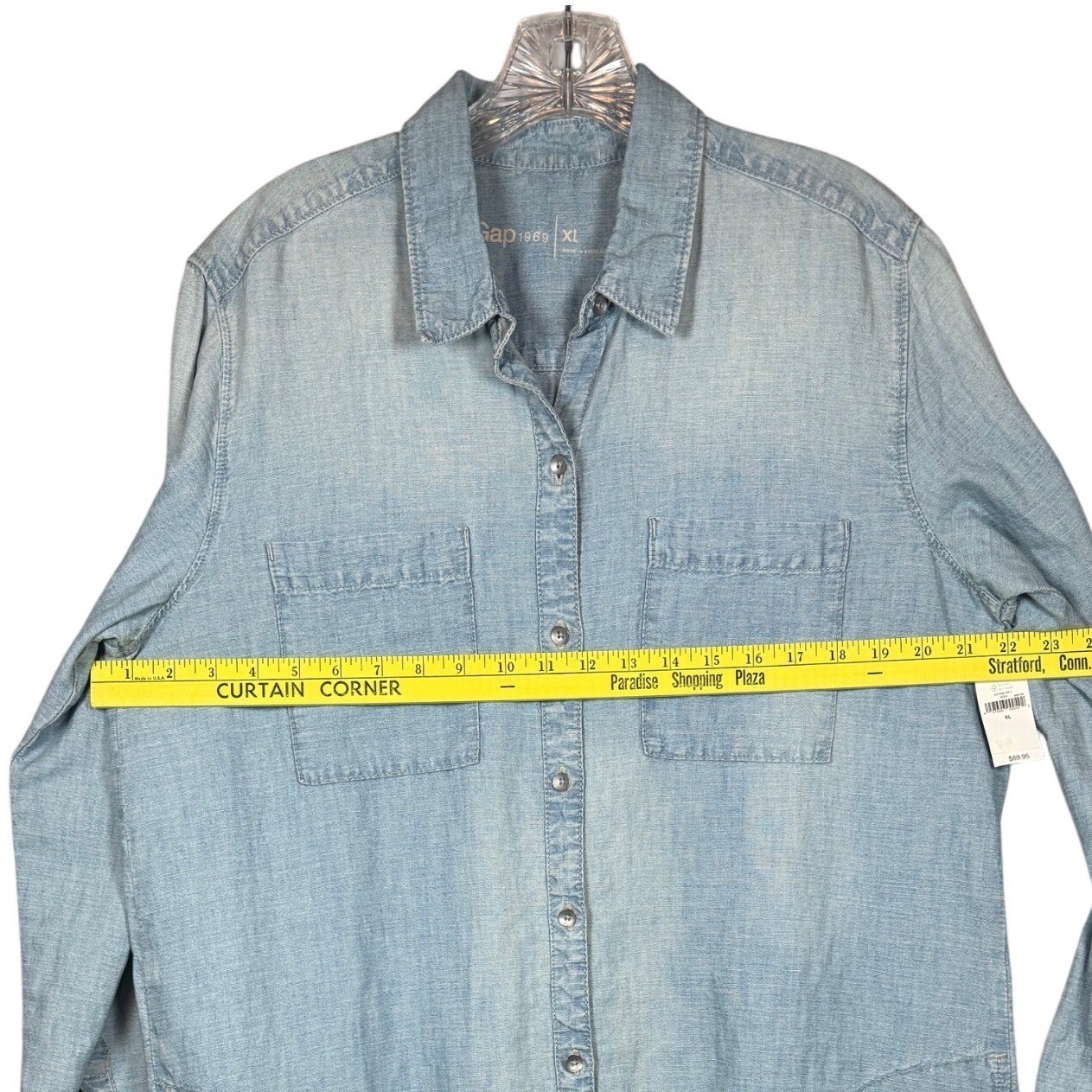 NWT GAP Women’s 1969 Linen Denim Shirtdress, Light Indigo, Size XL