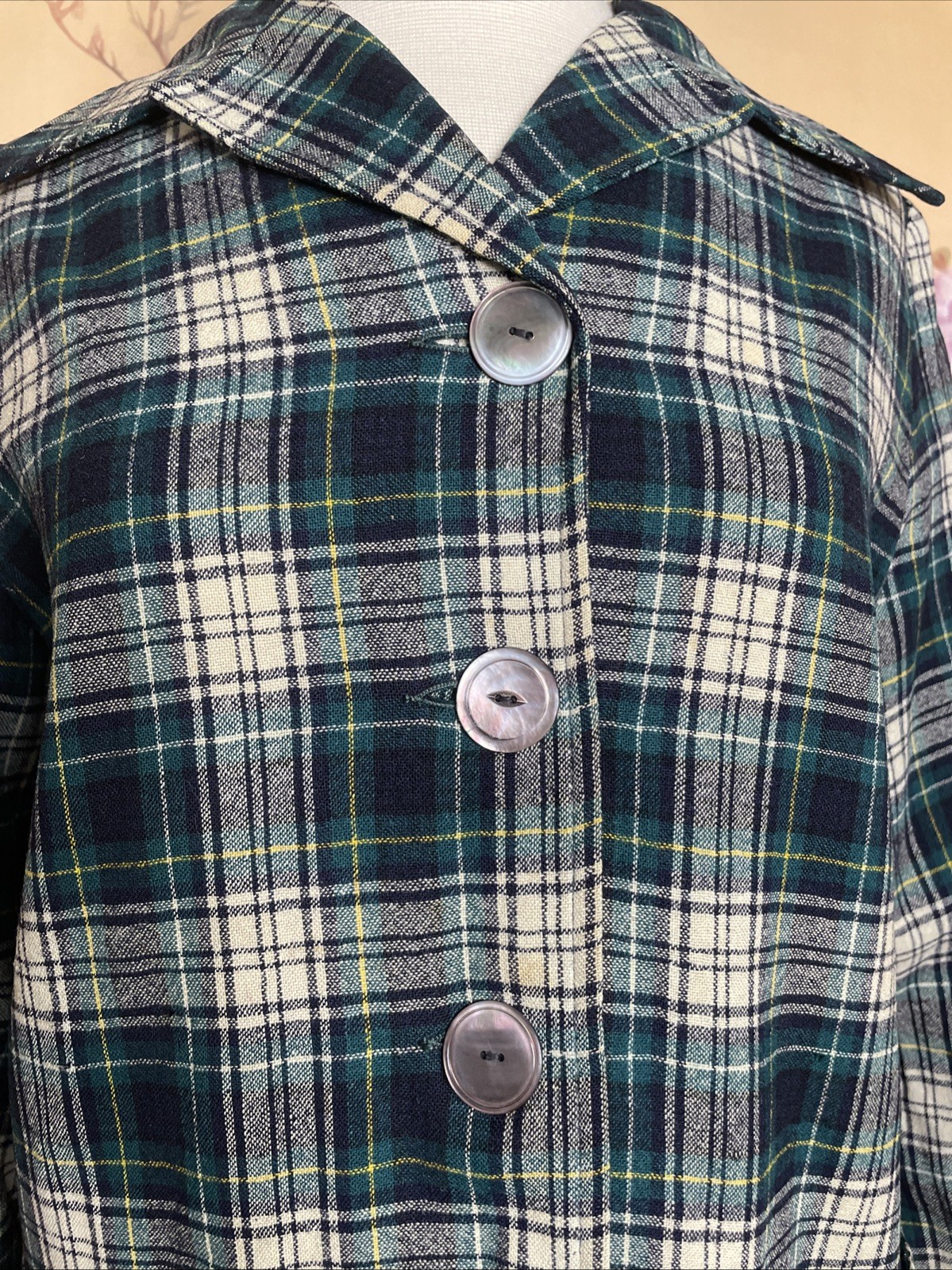 Vintage 1940s Sz S/M Pendleton Pure Wool Plaid Shirt Jacket ’49er Chore Coat